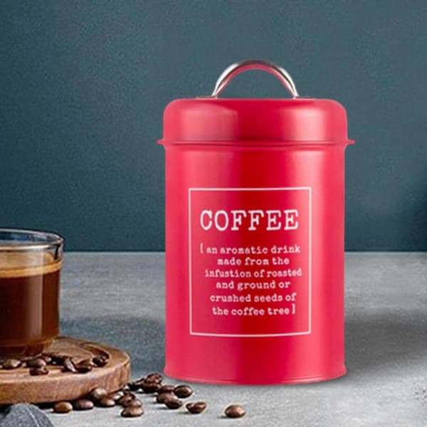 Kaffekrukke Slikkrukke Chokoladekrukke Tørfoder Lufttæt Låg 1,2l Snacks Slik Organizer Køkkenbeholder Til Skab Hylde Rød Red
