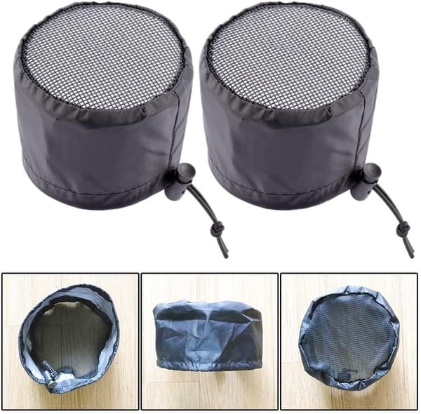 2 stk. ventilasjonsdeksel for dyrketelt med elastisk bånd og festespenner for ventilasjon, støvforebygging, edderkoppbeskyttelse 8 tommer