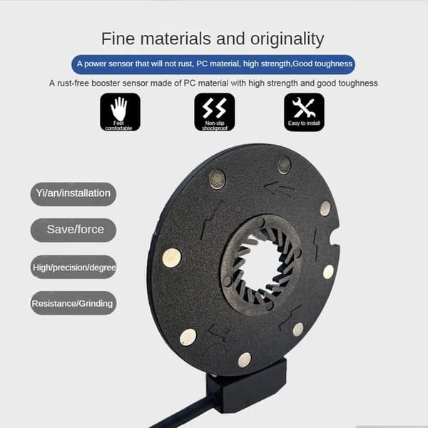 Elektrisk sykkel magnetisk kraftsensor 36/48V pedalassistent sensor F-8C magneter doble Hall-sensorer PAS