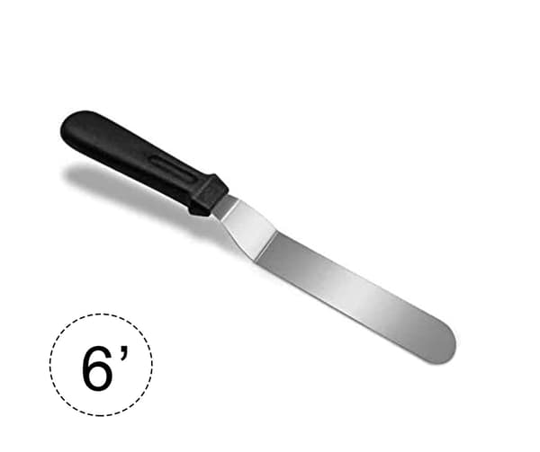 Rustfrit stål bageudstyr 6 tommer paletkniv eller vinklet spatel