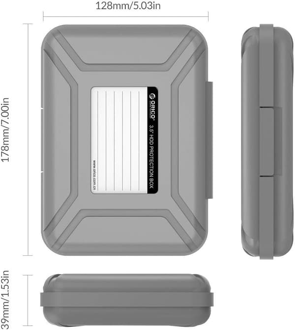 3,5-tums HDD/SSD Externt Hårddisk Skyddsfodral (Enkelförpackning) — Bärbart Antistatiskt Stötsäkert Förvaringsfodral - PHX5S 1pc