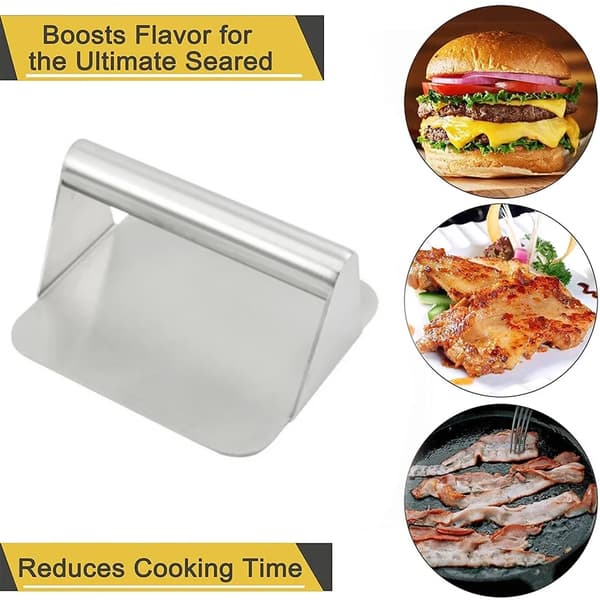 Smash Burger Press til Stegeplade Hamburger Press Patty Maker Rustfrit Stål Kødflader Værktøj Burger Smasher til Madlavning Style 1