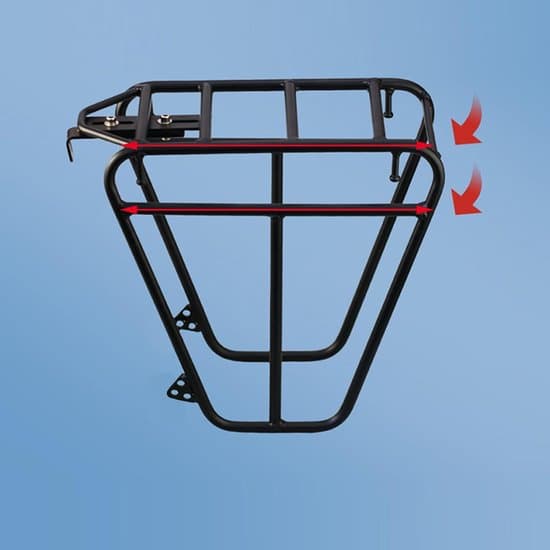Frontal Cykelholder - Stål Bagagebærer - Touring - Justerbar Gaffelklemme - 25 kg Bæreevne - Sort