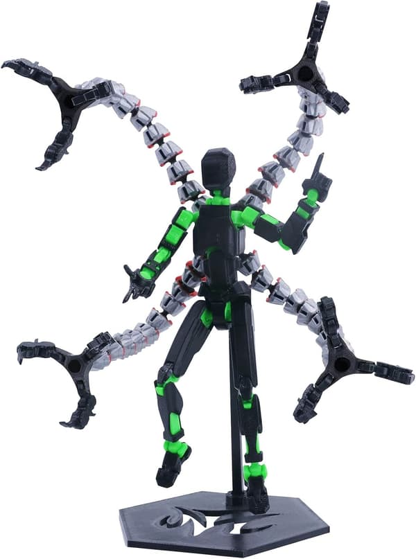 Actionfigur (monterad) Titan 13 Dummy 13 Actionfigur Robot 13 Figur 3D-printad ledad rörlig robotmodell