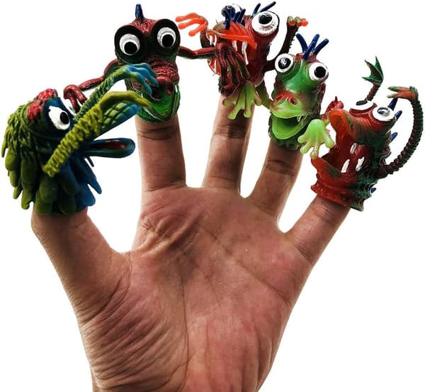 Silikon Monster Fingerdocka 5 stycken Tecknad Skrämmande Monsterleksaker 3,3 cm per fingerdocka för barn pojkar och flickor