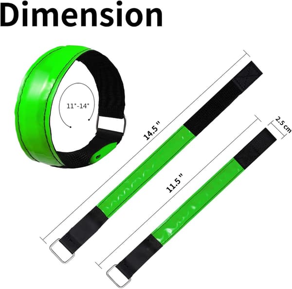 Uppladdningsbara LED-armband för löpning (2-pack) lysande LED-armband med hög synlighet och reflexer.