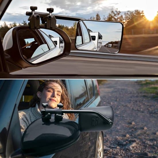 Universal Ekstra Spejl til Bil & Campingvogn - Sidespejl til Autocampere Campingvogne - Egnet til Almindelige Køretøjer - 2 Stykker - 1 Sæt