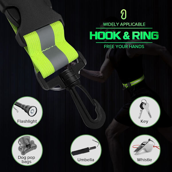 Reflexbälte för nattpromenader, hög synlighet, reflexutrustning för löpning, midjebälte, 2-pack.