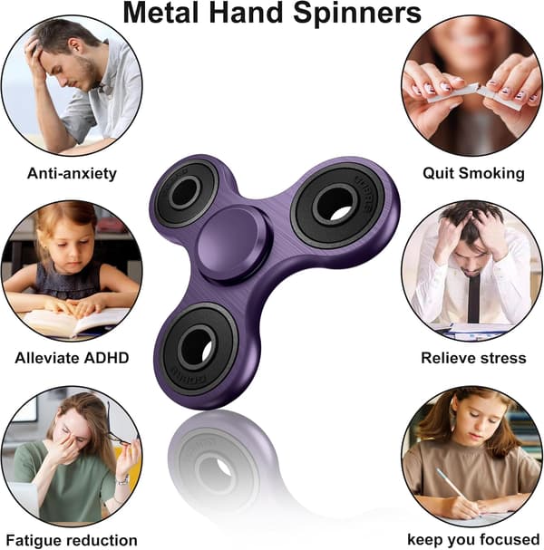 Legetøj lavet af rustfri stållejer, der spinner ved høj hastighed i 2-5 minutter, velegnet til ADHD-stresslindring og fingerlegetøj.