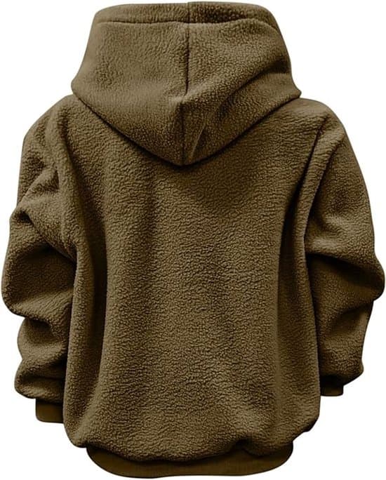 Hættetrøje med kæledyrspose, oversized fleecetrøje med frontlomme, hætte og snøre, maskinvaskbar, bronze, L brown L