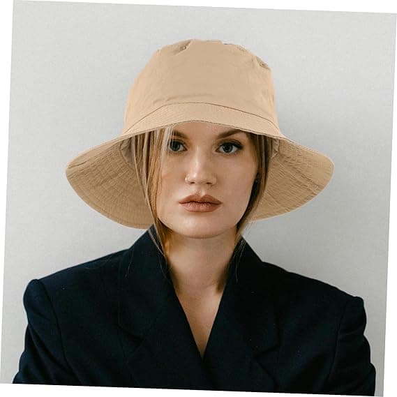Jentenes bøttehatt Lett og pustende polyester solhatt for strandfest Khaki