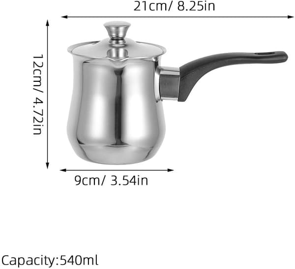 Smørvarmer Gryde Lille Metal Mælkevarmer Rustfrit Stål Kande Låg Tyrkisk Kaffe