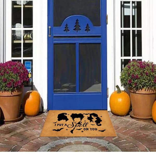 Halloween Kokosprint Udendørs Dørmåtte Gulvmåtter Spooky Vibes Græskar Spøgelse Udendørs carpet2