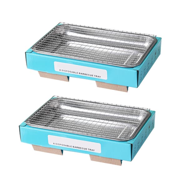 Engangs kullgrill Bærbar grill Liten kullgrill for hagecamping Yachter (2 stk)