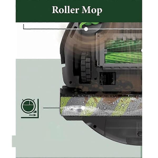 Rullemopp for IRobot Roomba Max 705 Combo/Max 706 Combo Robotstøvsuger Vaskbar Mikrofiber Mopprulle 2 stk