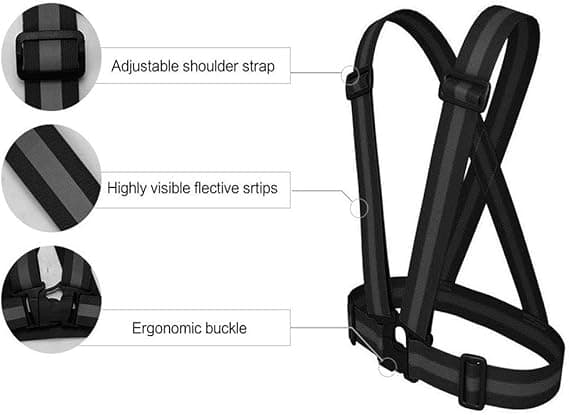 Reflexväst Löparutrustning 2-pack Hög Synlighet Justerbar Säkerhetsväst för Nattcykling, Vandring, Jogging, Hundpromenad