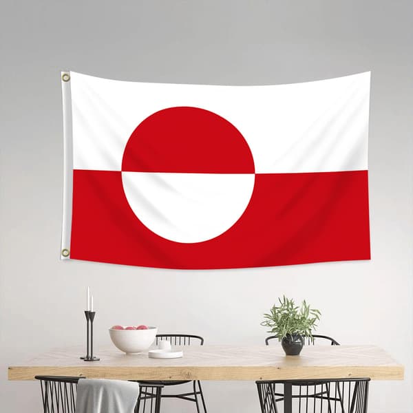 Polyester stoffbanner for Grønlands flagg hjemmedekorasjonsflagg 2026