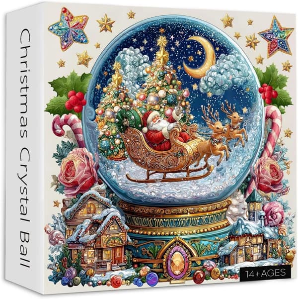 2025 julkalender - snöbollspussel (1000 bitar) - julkalenderpussel - 24 dagar kvar - 50x50 cm