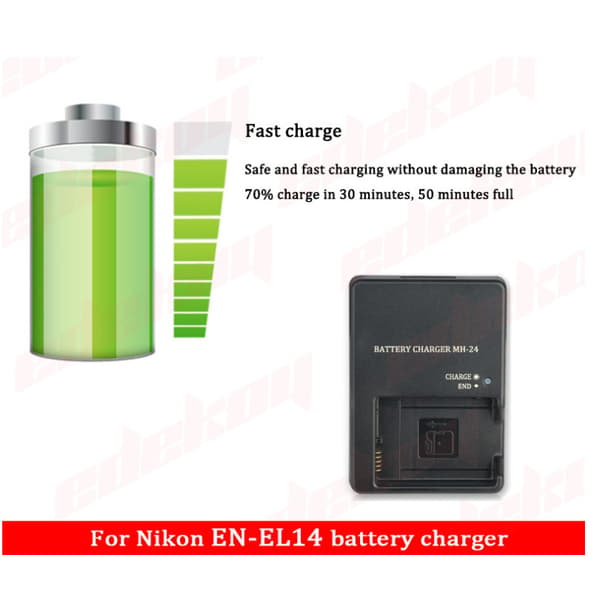 Nikon EN-EL14 MH-24 Batterilader Kameralader