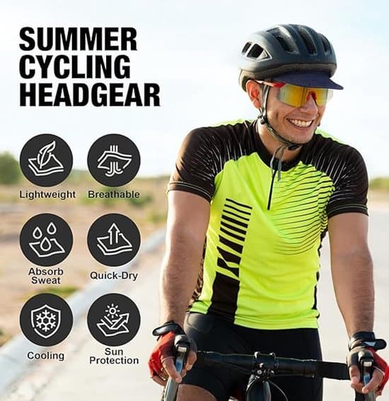 Cykelmössa Kylande Hjälmfoder Hjälmmössa med Skärm Unisex Löpar- och Cykelmössa (Svart – Bärbar under hjälm)