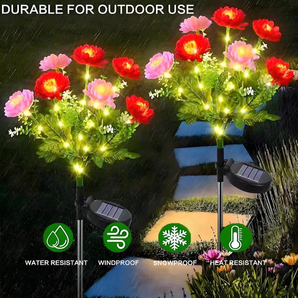 Solcellsdrivna blomlampor 2-pack solcellsdriven utomhusbelysning