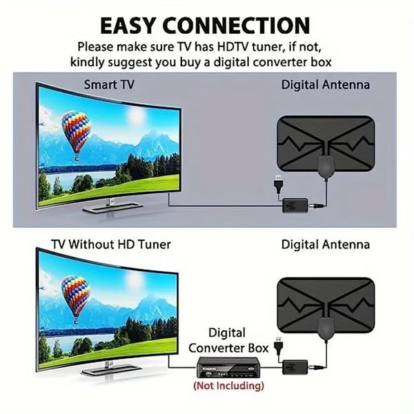 Indendørs digital TV-antenne signalforstærker HD-understøttelse 4K 1080p