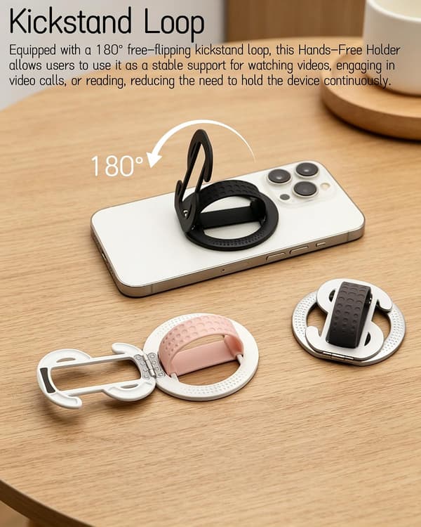 Magnetisk Telefonholder til MagSafe Håndfri Holder Zinklegering Dollarformet Mobiltelefonstativ med Ring Kickstand Loop til iPhone 12-17 Serien