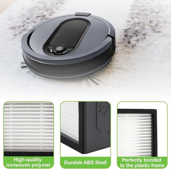 Erstatningsfiltre kompatible med iRobot Roomba E-, I- og J-serien – Kompatible med i7 i7+ i3 i3+ j7 j7+ e5 e6 i1 i4 i8 – Sett med 12