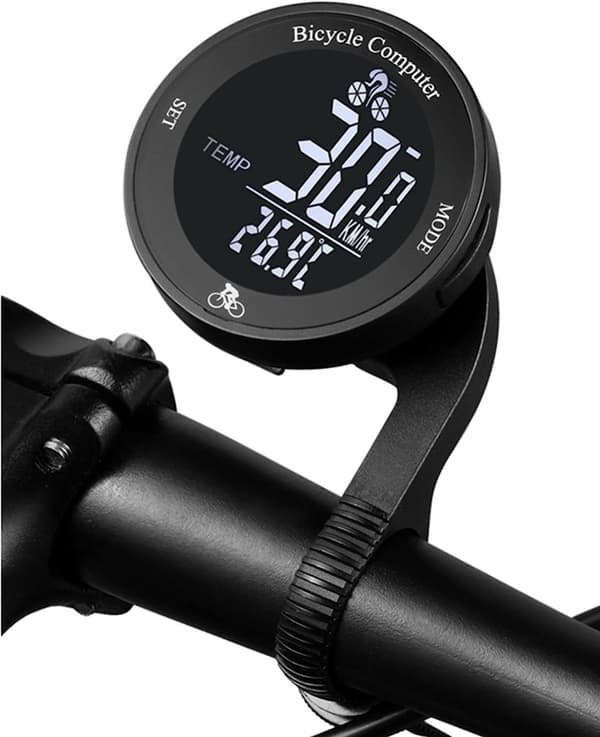 Trådløs cykelcomputer speedometer vandtæt baggrundsbelyst rundt LCD-display udendørs cykeludstyr speedometer kilometertæller