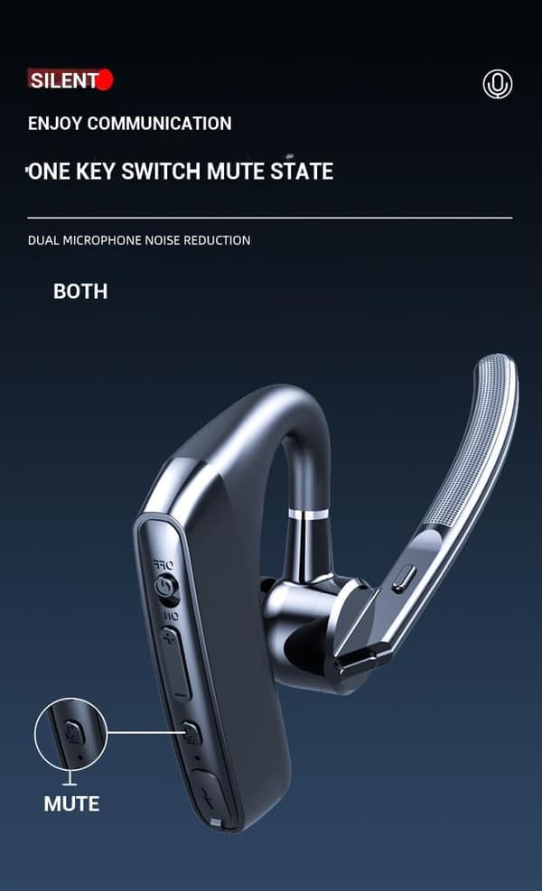 Trådlöst Bluetooth-headset med ultralång batteritid, mini sport samtal affärsbrusreducering headset V8C