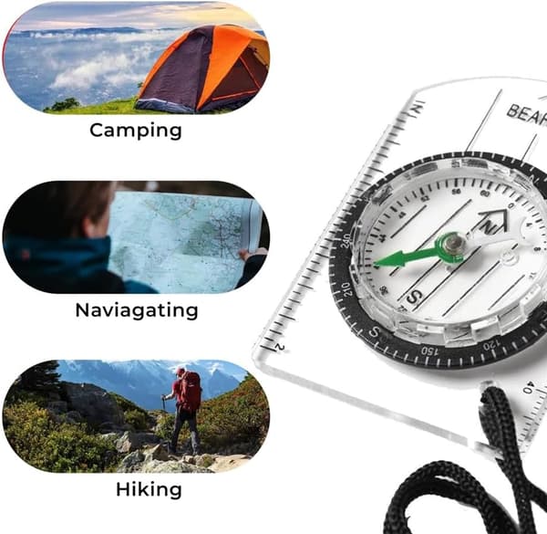 Mini Landnavigationskompas Målekompasværktøj til udendørs camping bjergbestigning backpacking