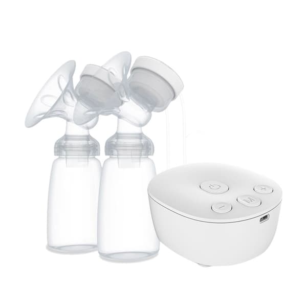 Dubbelkopp elektrisk bröstpump stark sug USB-laddning med 150 ml flaska vit