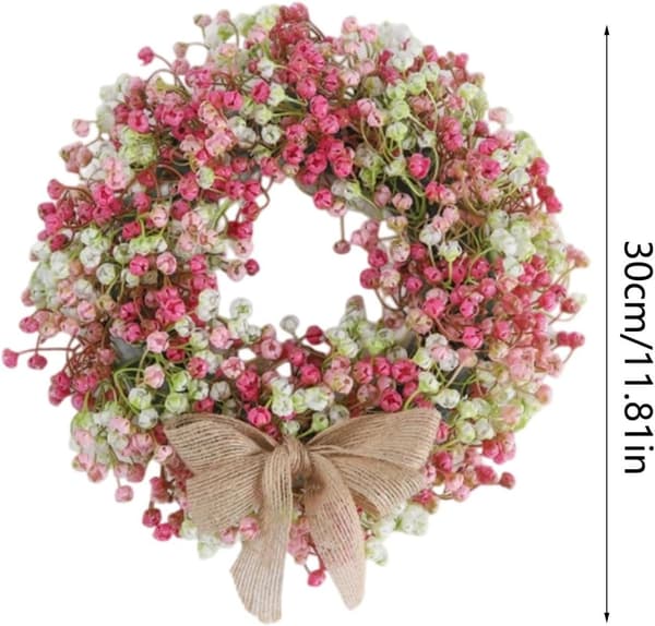 11,8\" Rosa Stjärnhimmel Blomsterkrans Lättviktsplast Dörr- & Väggdekor för Bröllop Födelsedagar & Högtider