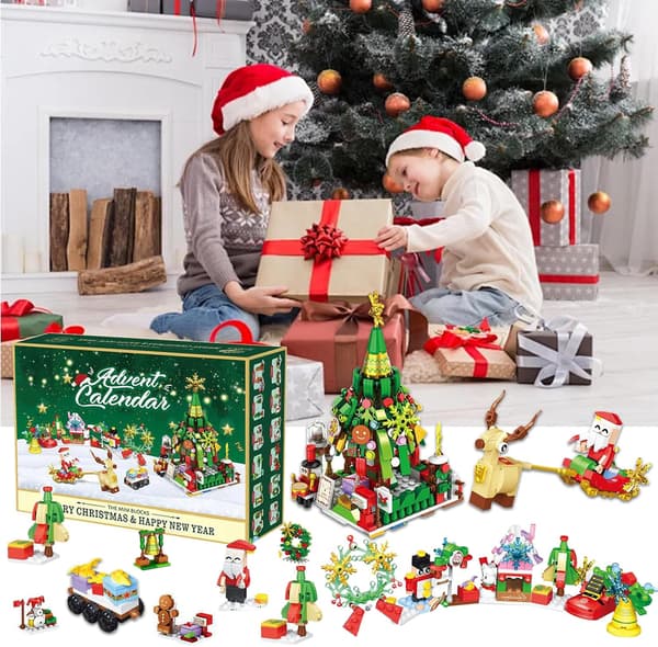 Dette julebyggeklodssæt er et pædagogisk og underholdende legetøj.