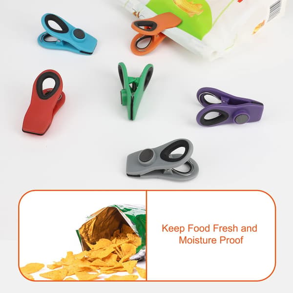 Chip Clips Magnetiska påsklämmor för matförvaring 12-pack flerfärgade