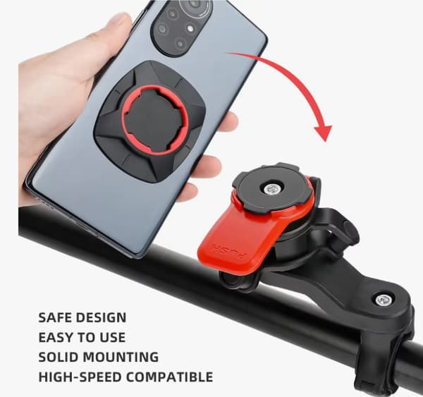 Motorcykeltelefonfäste med vibrationsdämpare – 2 smartphonefästen för cykelstyren