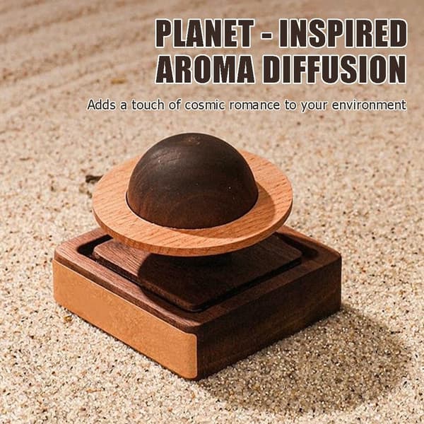 Træ æterisk olie diffuser Planet Valnød Aroma Terapi Passiv Diffuser til skrivebord, bord, hjemmekontor, bil, garderobe, yogasal og SPA Gaver til yoga