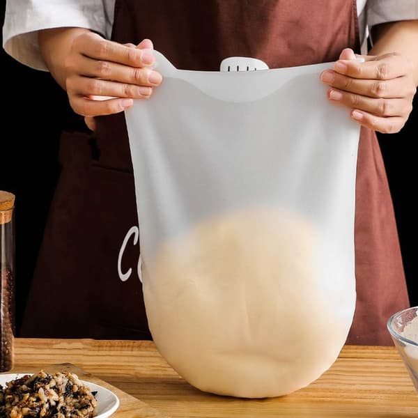 Stor silikon eltepose Gjenbrukbar matkvalitets silikonpose Multifunksjonell deigblander for brød, bakverk og pizza, melblandingspose, oppbevaringspose