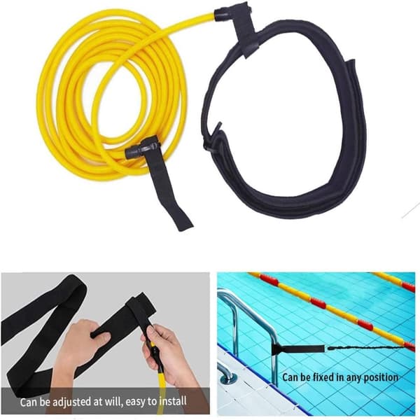 4m Pool Svømmetræningssnor Holdbar Elastisk Svømmetræningsbælte Svømme Modstandsbånd Pool Svømme Elastisk Reb Modstandsbånd Til Pools