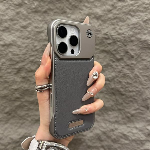 PC Ramlös Aromaterapi Läder Magnetiskt Mobiltelefonfodral för iPhone 16 Pro Max Anti-Fall Mobiltelefonfodral, Brun