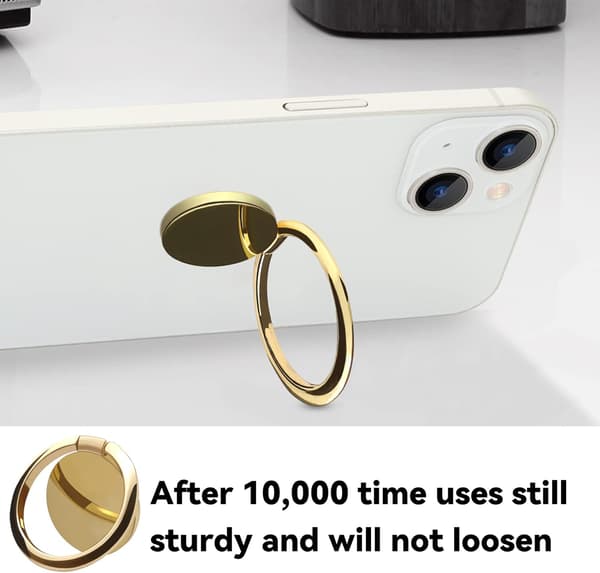 Metal mobiltelefon ringholder fingerringstativ 360 graders rotation ring kickstand grebholder til magnetisk bilmontering guld