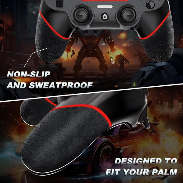 Kablet controller til pc med dobbelt vibration og bevægelsesmotorer kompatibel med PS4 og Windows 11/10/8/7 Red