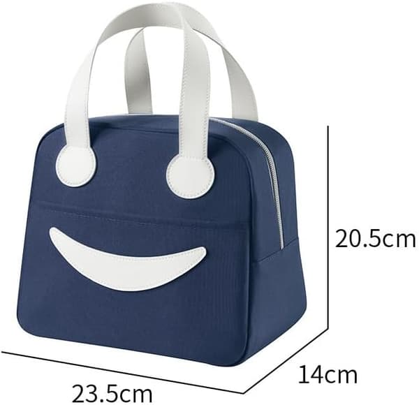 Bærbar lunsjpose Mini lunsjpose Isolert pose Bærbar søt lunsjpose Utendørs piknikpose Kjølebag Utendørs oppbevaringspose Blå liten large