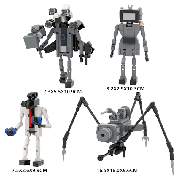 Skibidi Toalett Byggklossar Leksaker Titan man Kameraman Talman Klossar Leksaker Monitoring Team 329pcs