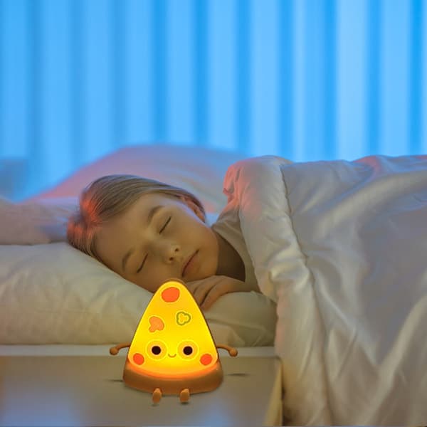 Pizza Soft Silikon Nattljus Ögonskydd LED-lampa för barn, tidsinställd avstängning