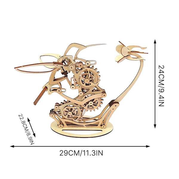 3D trä mekanisk kolibri modell manuell montering pussel vuxna barn