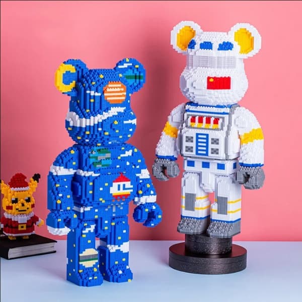 Tecknad Kärlek Våldsam Björn Bearbrick Färgmodell Byggkloss Födelsedagspresenter Grey