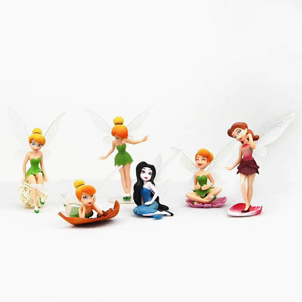 6 st Blomma Pixie Fairy Presenter Miniatyr Dekor Statyett Hemgård Prydnad Trädgård