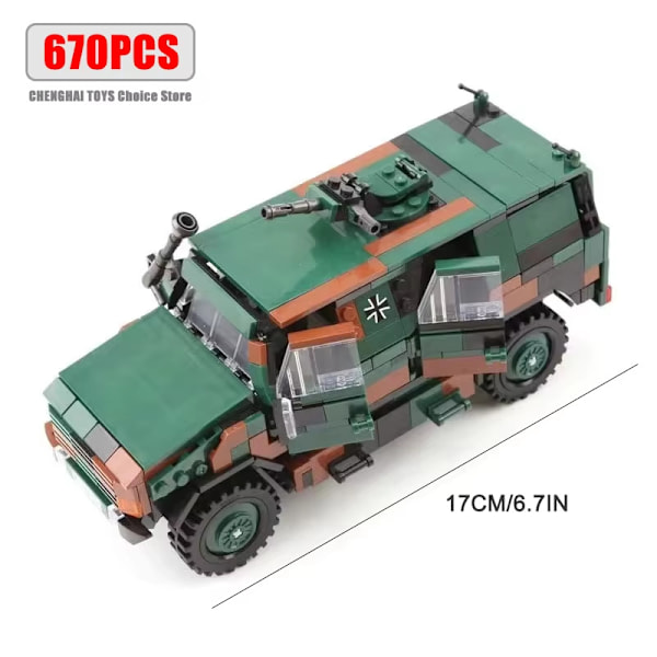 WW2 Militär Stridsvagn Byggklossar Set för Barn - Pansarfordonsmodell 06055 670Pcs