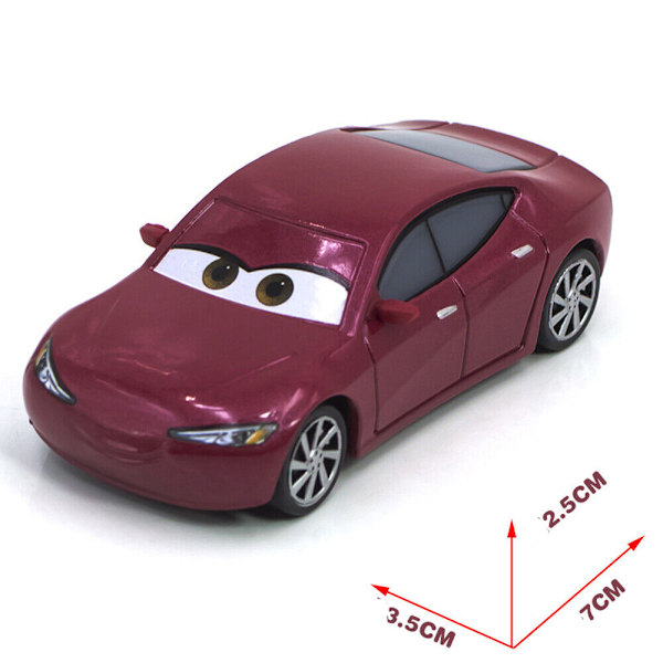 Disney Pixar Bilar Och Plan Lot Blixten 1:55 Diecast Modell Leksaker Gåva Lös Bil Narrator - Red